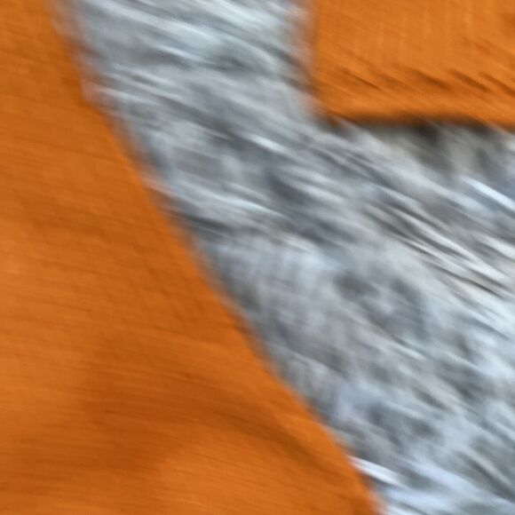 Free People Beach Burnt Orange Waffle Ribbed Knit 3/4 Sleeve Top Medium V Neck - Picture 4 of 9